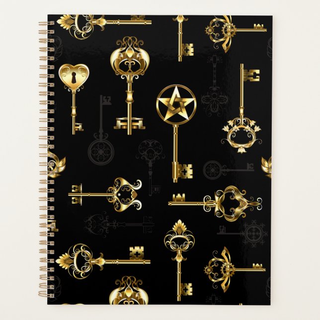 Seamless Pattern with Golden Keys Planner (Front)