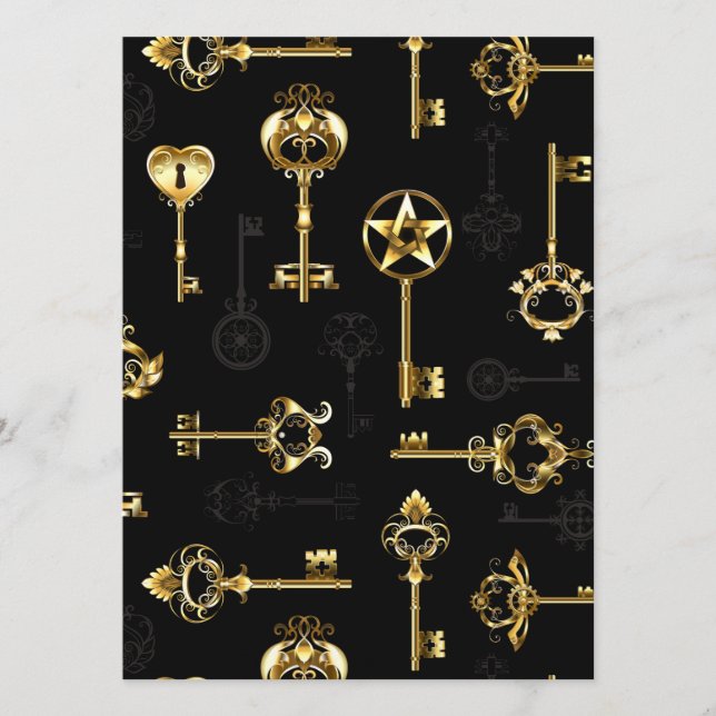 Seamless Pattern with Golden Keys Programme (Front)