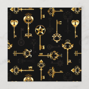 Seamless Pattern with Golden Keys Programme