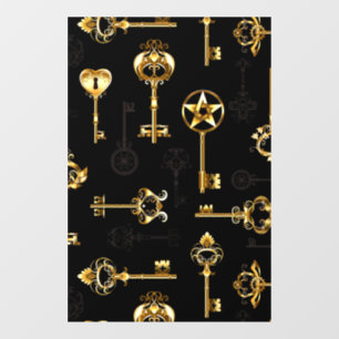 Seamless Pattern with Golden Keys Window Cling