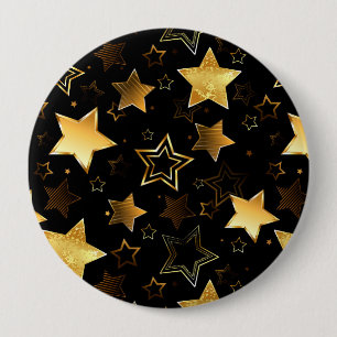 Seamless pattern with Golden Stars 10 Cm Round Badge