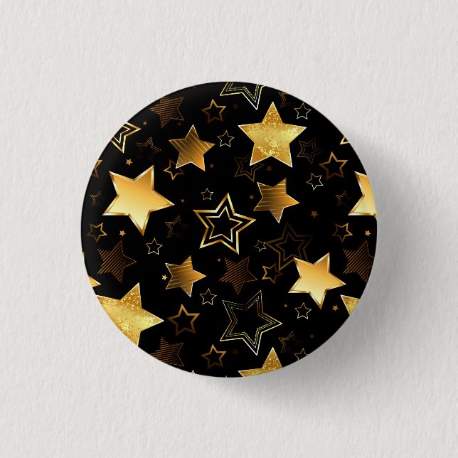 Seamless pattern with Golden Stars 3 Cm Round Badge (Front)