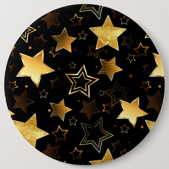 Seamless pattern with Golden Stars 6 Cm Round Badge (Front)