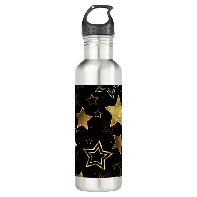 Seamless pattern with Golden Stars 710 Ml Water Bottle (Front)