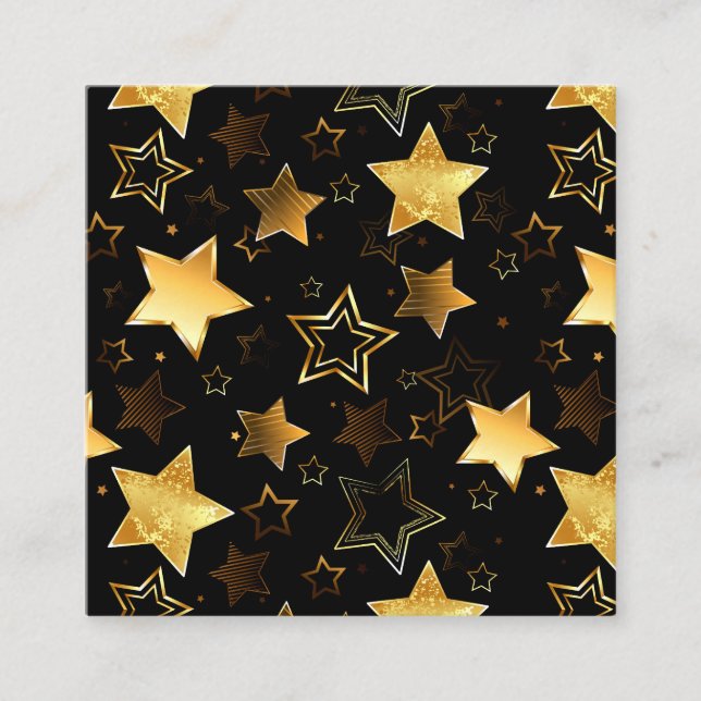Seamless pattern with Golden Stars Appointment Card (Front)