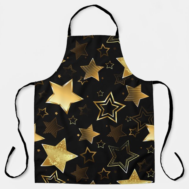 Seamless pattern with Golden Stars Apron (Front)