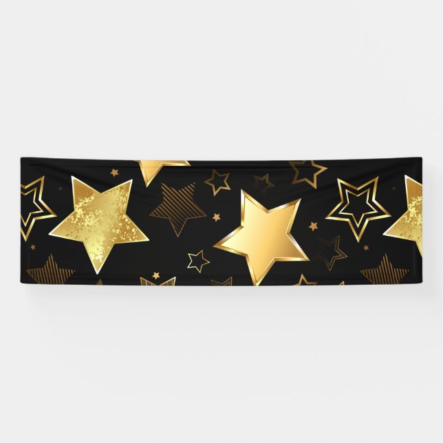 Seamless pattern with Golden Stars Banner (Horizontal)