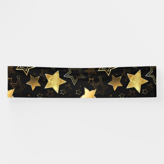 Seamless pattern with Golden Stars Banner (Horizontal)