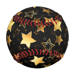 Seamless pattern with Golden Stars Baseball