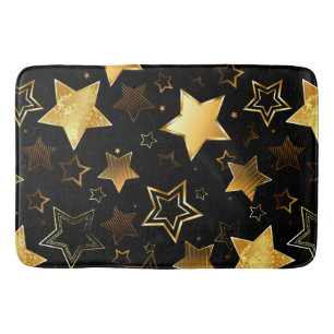 Seamless pattern with Golden Stars Bath Mat