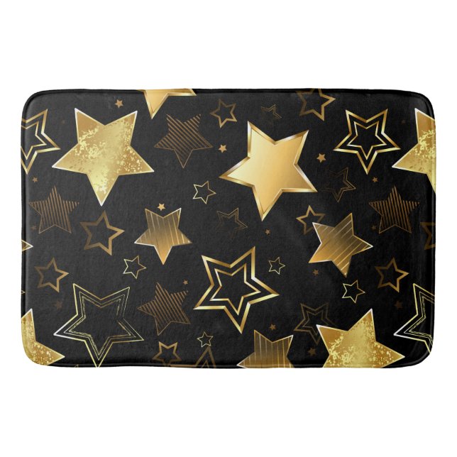 Seamless pattern with Golden Stars Bath Mat (Front)