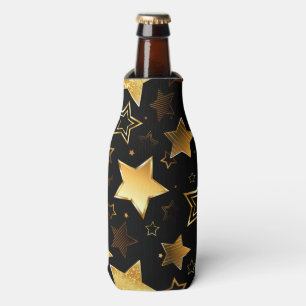 Seamless pattern with Golden Stars Bottle Cooler