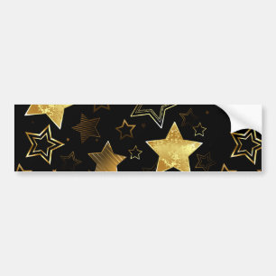 Seamless pattern with Golden Stars Bumper Sticker