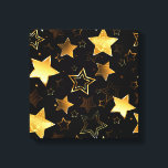 Seamless pattern with Golden Stars Canvas Print<br><div class="desc">Seamless with Golden Stars on Black background. Gold star.</div>