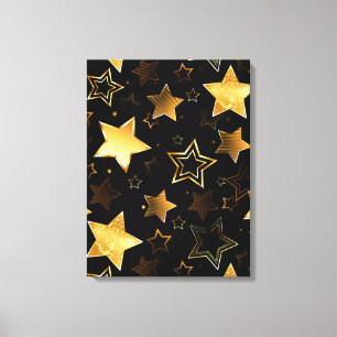 Seamless pattern with Golden Stars Canvas Print