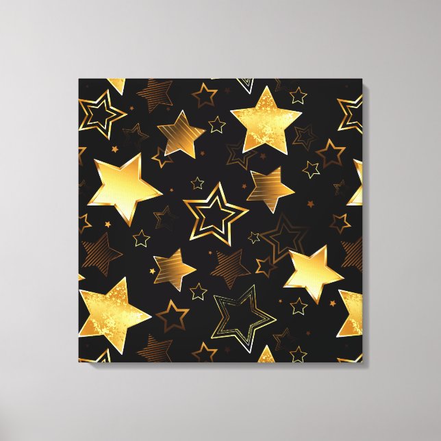 Seamless pattern with Golden Stars Canvas Print (Front)