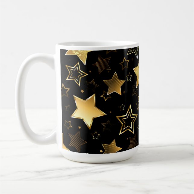 Seamless pattern with Golden Stars Coffee Mug (Left)