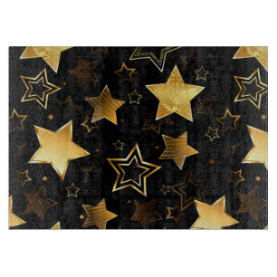 Seamless pattern with Golden Stars Cutting Board