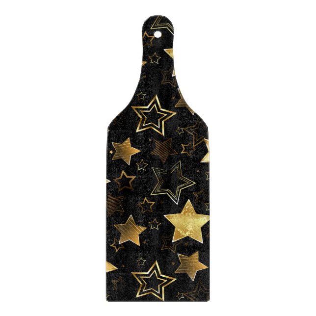 Seamless pattern with Golden Stars Cutting Board (Front)