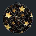 Seamless pattern with Golden Stars Dartboard<br><div class="desc">Seamless with Golden Stars on Black background. Gold star.</div>