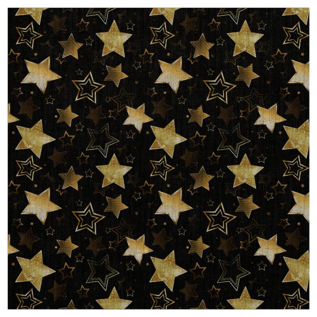 Seamless pattern with Golden Stars Fabric (Swatch)