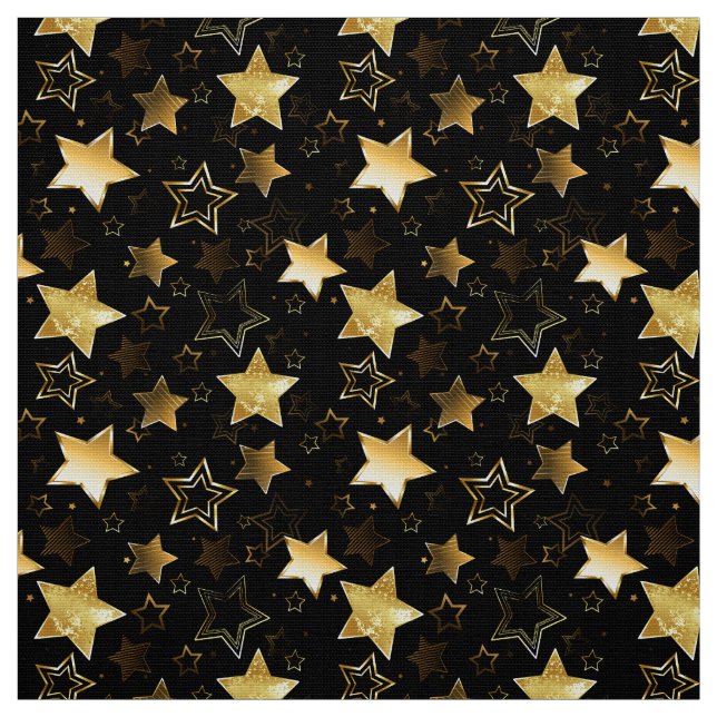 Seamless pattern with Golden Stars Fabric (Swatch)
