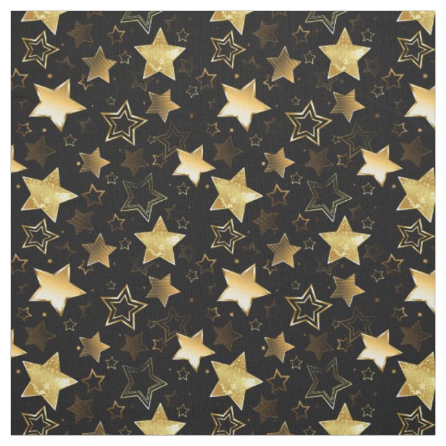 Seamless pattern with Golden Stars Fabric (Swatch)