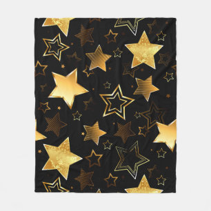 Seamless pattern with Golden Stars Fleece Blanket
