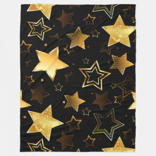 Seamless pattern with Golden Stars Fleece Blanket