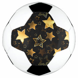 Seamless pattern with Golden Stars Football