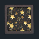 Seamless pattern with Golden Stars Gift Box<br><div class="desc">Seamless with Golden Stars on Black background. Gold star.</div>