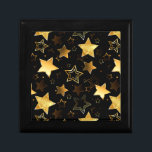 Seamless pattern with Golden Stars Gift Box<br><div class="desc">Seamless with Golden Stars on Black background. Gold star.</div>