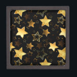 Seamless pattern with Golden Stars Gift Box<br><div class="desc">Seamless with Golden Stars on Black background. Gold star.</div>