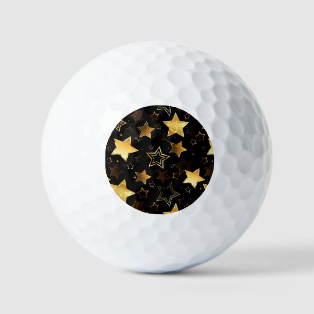 Seamless pattern with Golden Stars Golf Balls (Front)