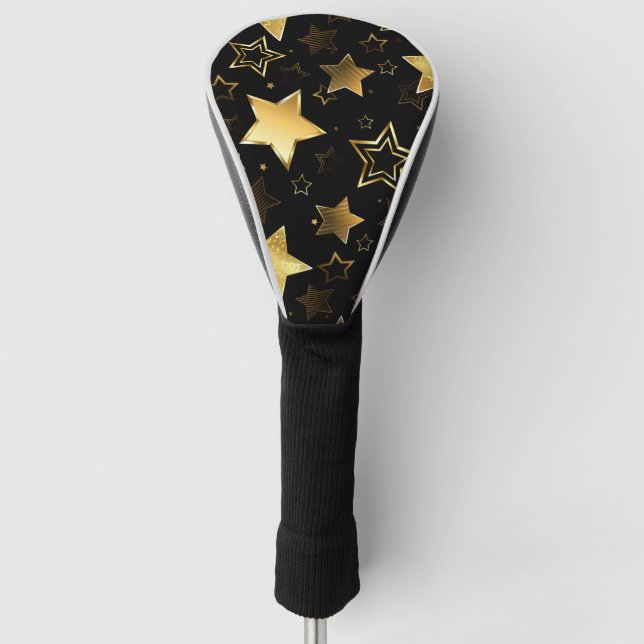 Seamless pattern with Golden Stars Golf Head Cover (Front)