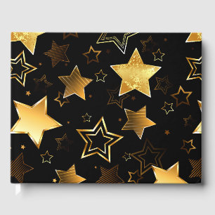 Seamless pattern with Golden Stars Guest Book