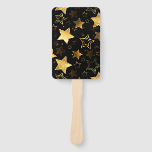 Seamless pattern with Golden Stars Hand Fan