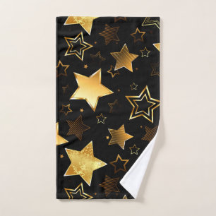 Seamless pattern with Golden Stars Hand Towel