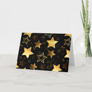 Seamless pattern with Golden Stars Holiday Card