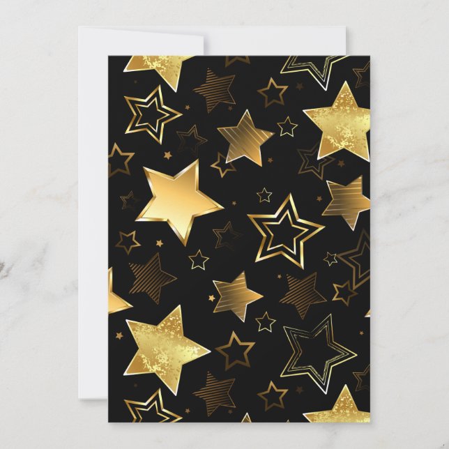 Seamless pattern with Golden Stars Holiday Card (Front)