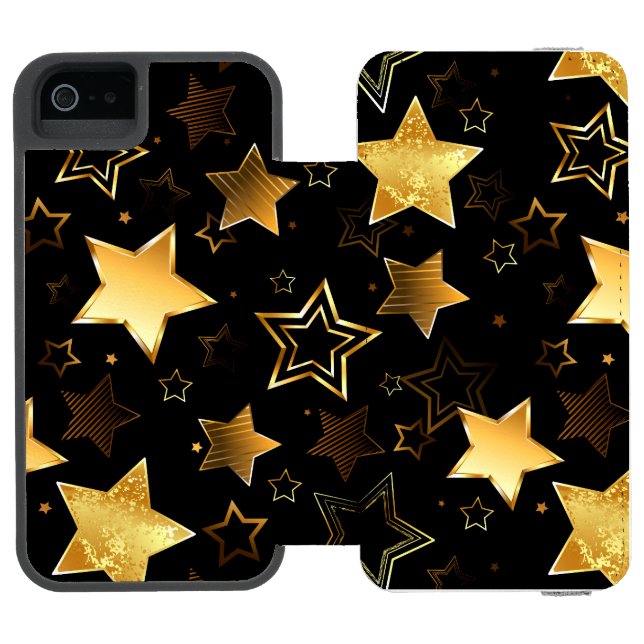 Seamless pattern with Golden Stars Incipio iPhone Wallet Case (Folio Open)
