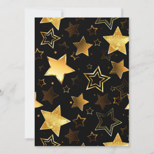 Seamless pattern with Golden Stars Invitation