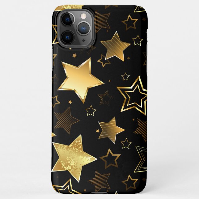 Seamless pattern with Golden Stars iPhone Case (Back)