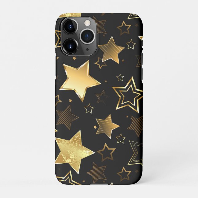 Seamless pattern with Golden Stars iPhone Case (Back)