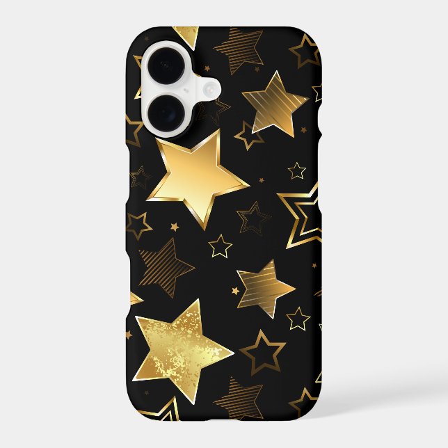 Seamless pattern with Golden Stars iPhone Case (Back)