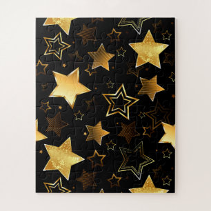 Seamless pattern with Golden Stars Jigsaw Puzzle