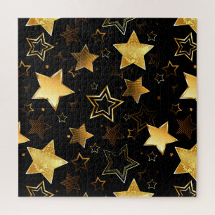 Seamless pattern with Golden Stars Jigsaw Puzzle