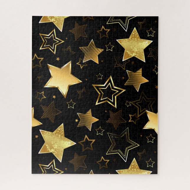 Seamless pattern with Golden Stars Jigsaw Puzzle (Vertical)