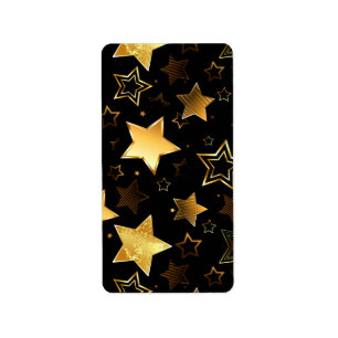 Seamless pattern with Golden Stars Label