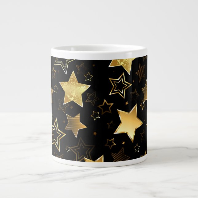 Seamless pattern with Golden Stars Large Coffee Mug (Front)
